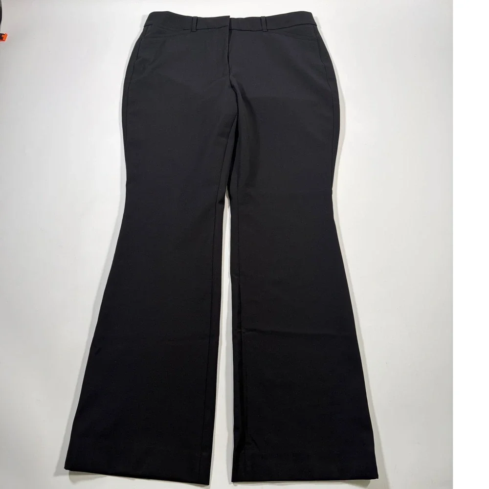 White House Black Market Black Flare Trousers 12 Minimalist Old Money Luxury
